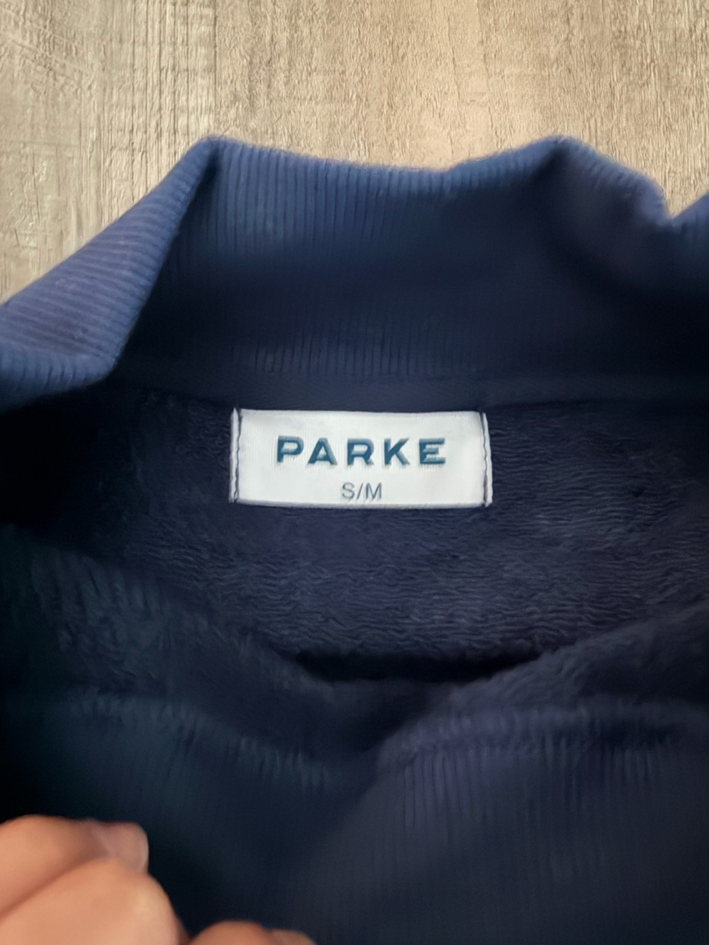 NIB PARKE Varsity Mockneck Sz S/M heritage *denim/white polka dot* - Picture 4 of 6